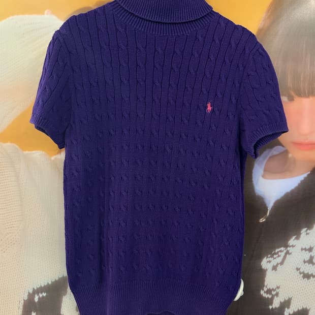 POLO 폴로 퍼플 목폴라니트