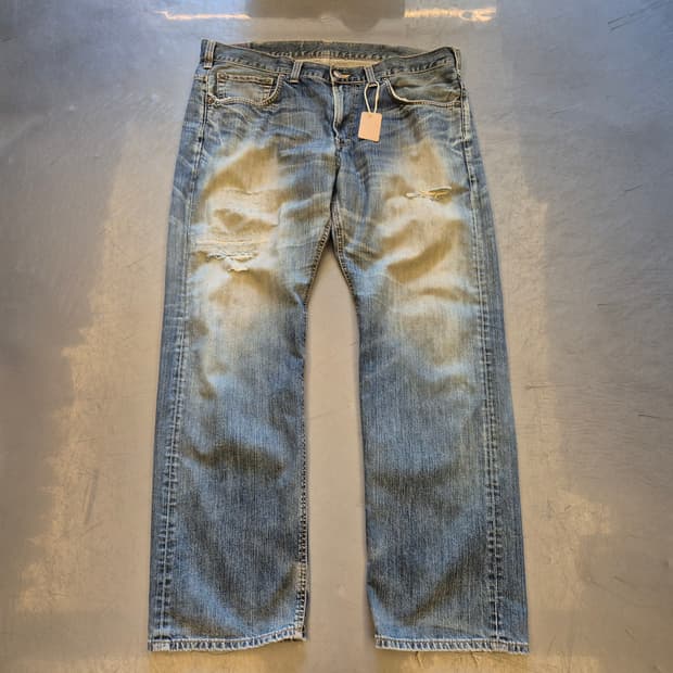 00s 에드윈 504 디스트레스드 데님 팬츠