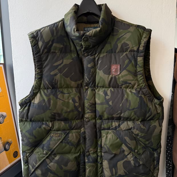 00‘s Polo by Ralph Lauren 카모 다운 베스트 (L)