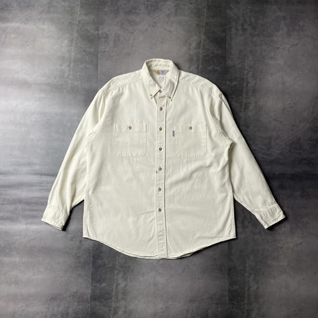CARHARTT 칼하트 빈티지 아이보리 코튼 워크셔츠 A00414