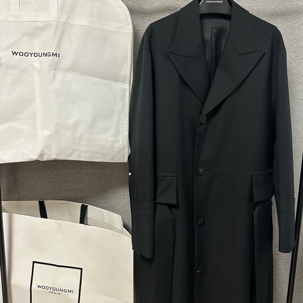 23FW 우영미 울 벨티드 턴업코트 블랙 (46) 