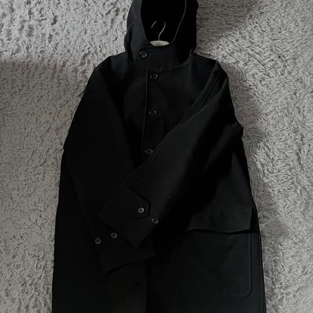 마가렛 호웰 울 코튼 후드 코트