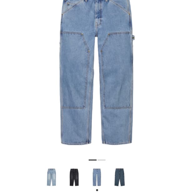 슈프림 더블 니 페인터 팬츠 위시드 인디고