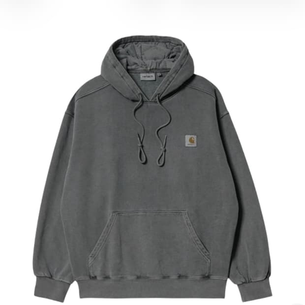 칼하트 WIP 후드 비스타 스웨트 블랙 가먼트 다이드