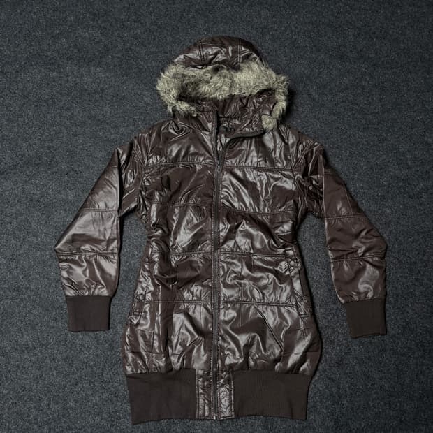 Vintage 00's grunge vkei Punk fur hood