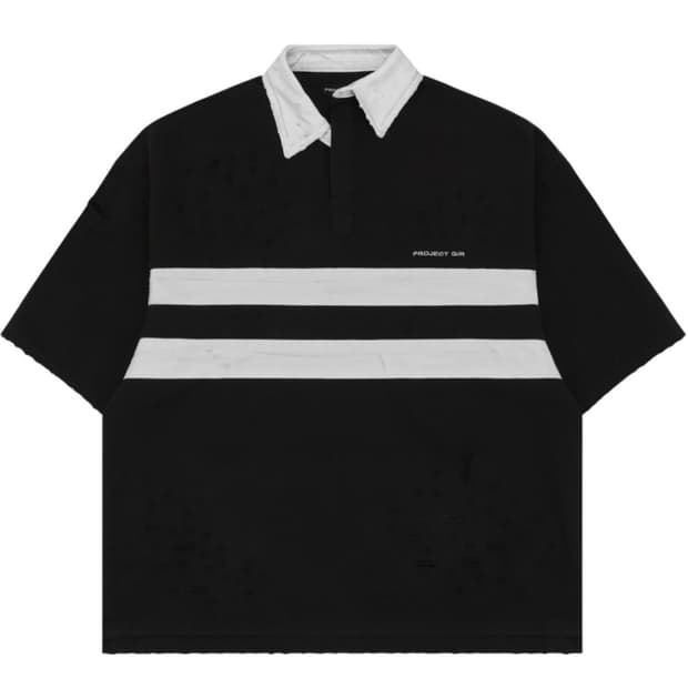 프로젝트 G/R 불리드 하프 폴로 셔츠 블랙