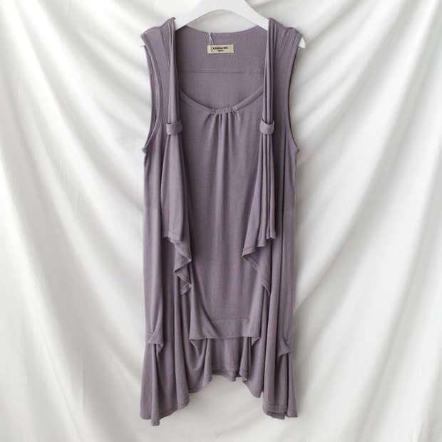 kansai bis) shirring wrap one-piece