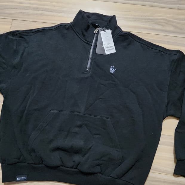 그루브라임오버핏하프집업맨투맨티셔츠L블랙