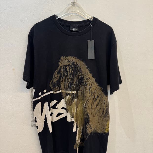 Stussy Gold Lion Black T-Shirt