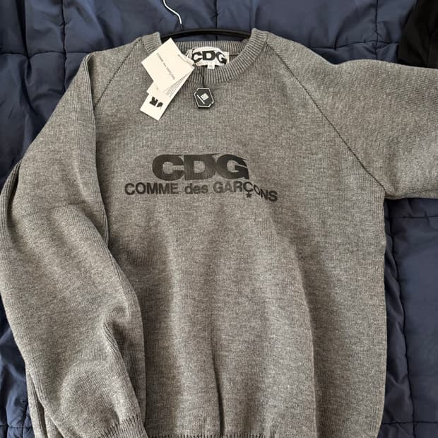 CDG 라운드넥 스쿨 풀오버 그레이