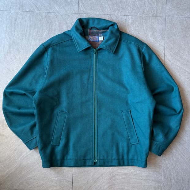 90s 90년대 미국 생산 펜들턴 그린 울 블루종 자켓 