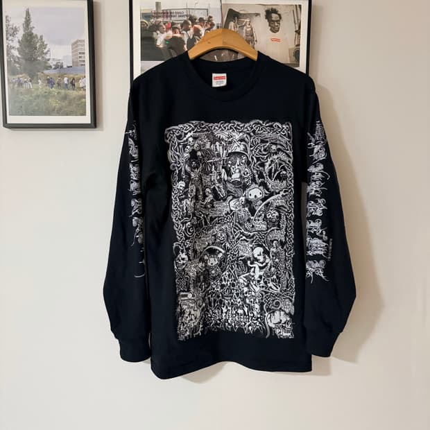 [S] 슈프림 웜벳 롱슬리브 티셔츠 블랙