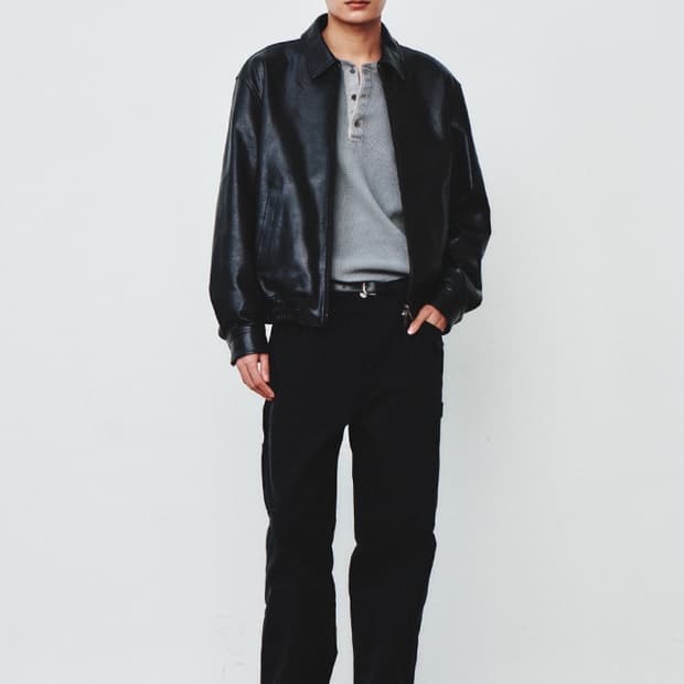 아트이프액츠 램스킨 레더 블루종 L
