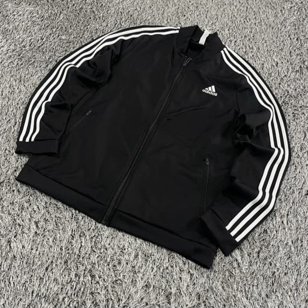 아디다스 블랙 검흰 트랙탑 져지집업 95/M