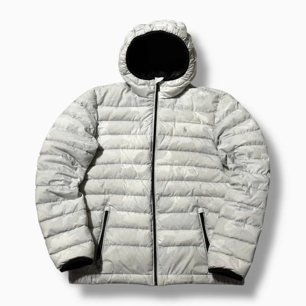 폴로 랄프로렌 도트 카모 플라쥬 화이트 경량패딩