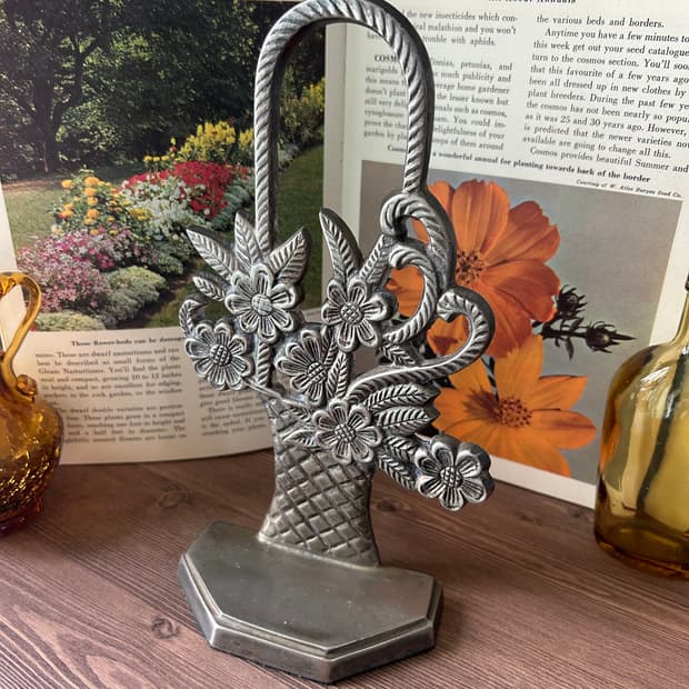 빈티지 북엔드 꽃 오브제 