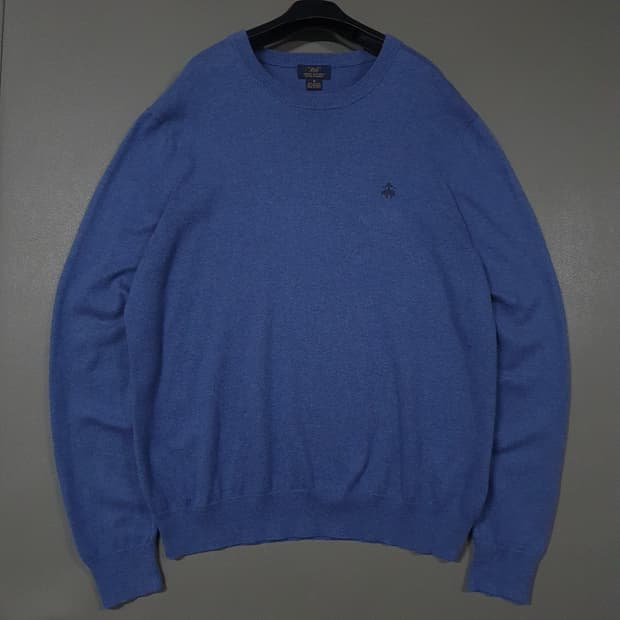 M (95) 브룩스 브라더스 코튼 캐시미어 니트 스웨터 스카이블루