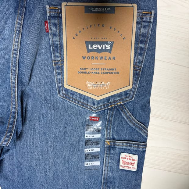 (새상품) 리바이스 568 더블니 카펜더 데님 32x32