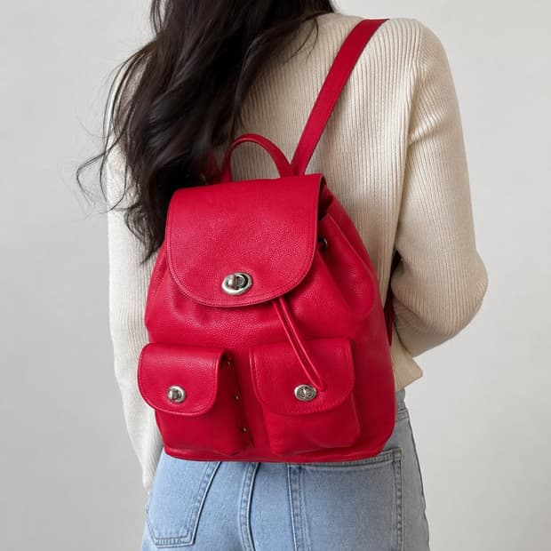 Coach 코치 레더 포켓 백팩