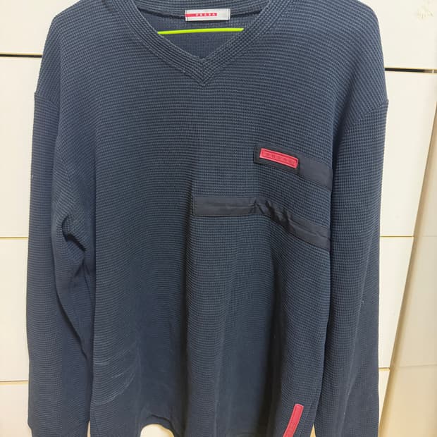 Prada sports V-neck waffle long sleeve