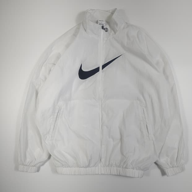 나이키 스우시 빅로고 화이트 바람막이 