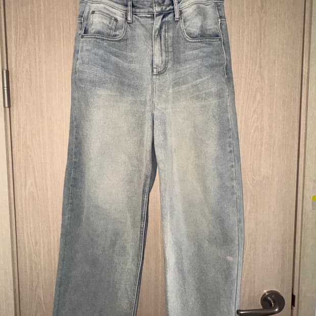와르 워싱 와이드 데님 팬츠