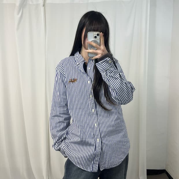 Polo Blue Stripe Triple Pony Shirt