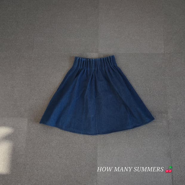 Ray cassin 진청 대님 밴딩 플레어 스커트 