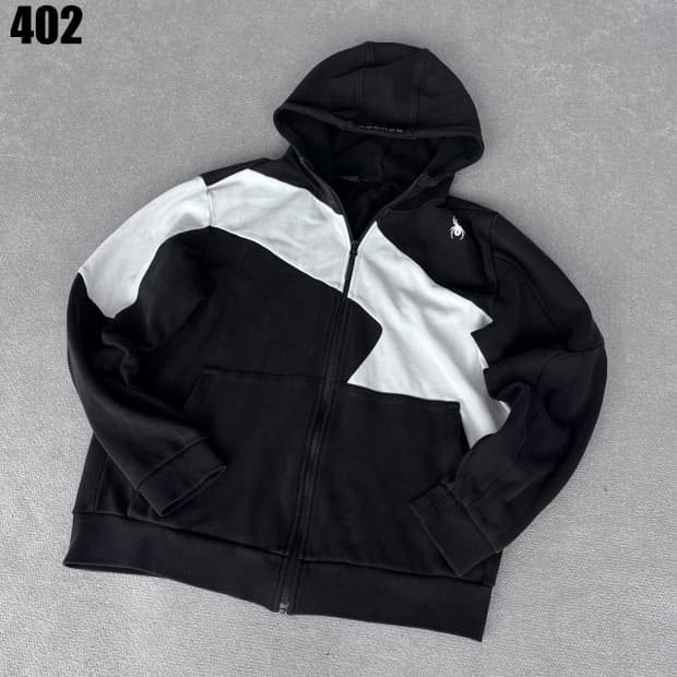 스파이더 블랙/화이트 후드집업 