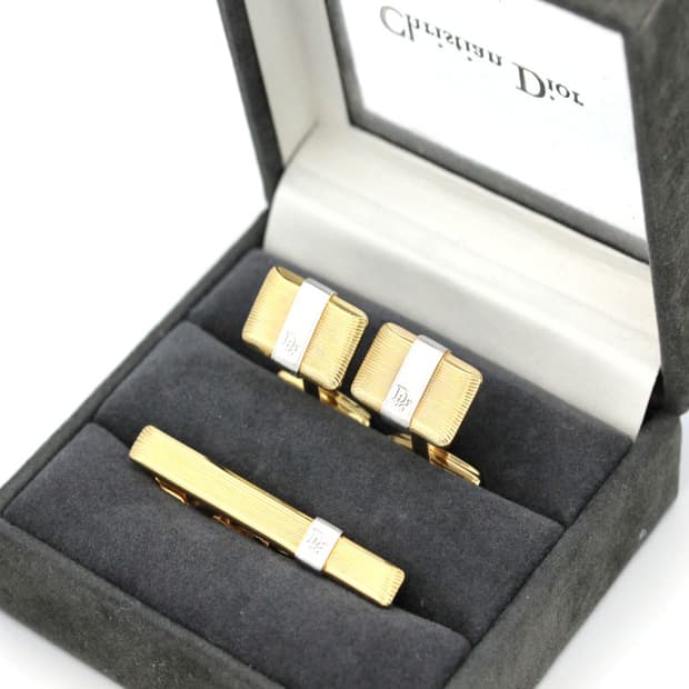 디올 A등급 5cm 남자 명품 넥타이핀 커프스 세트