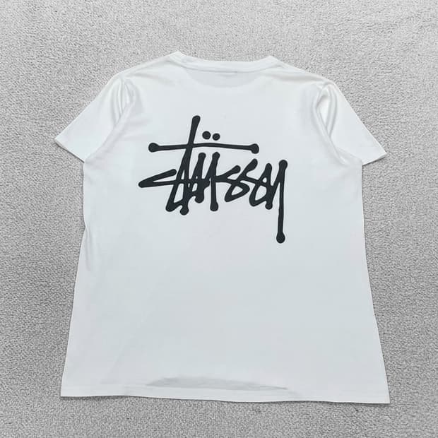 스투시 Stussy 베이직 로고 반팔티 화이트