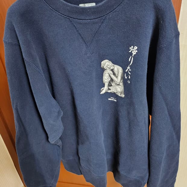 kolor beacon 네이비 프린팅 맨투맨