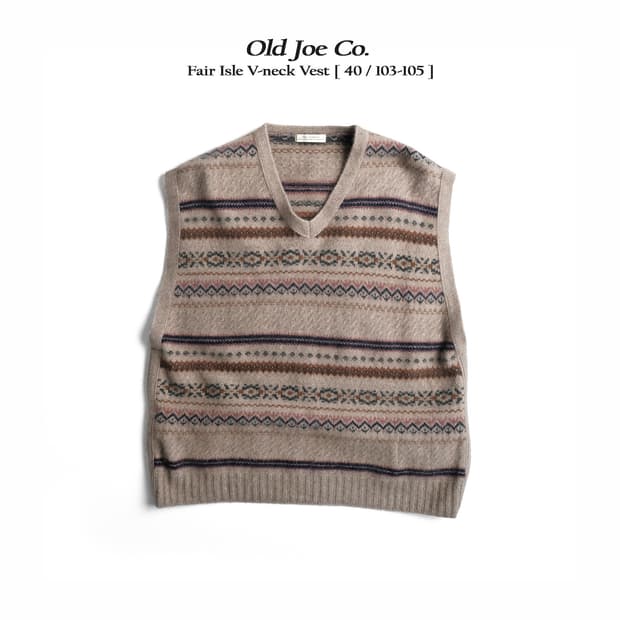 올드조 라쿤 페어아일 V넥 베스트 40(103-105)사이즈