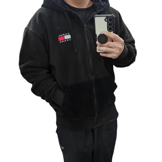 M 100) 타미 진스 코듀로이 후리스 후드집업