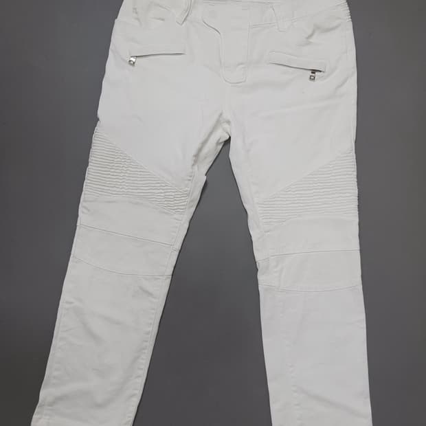 [34] 발망 바이커 화이트진 청바지