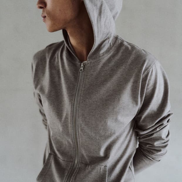 모노프리베 Textured Hoodie Zip 2 웜그레이