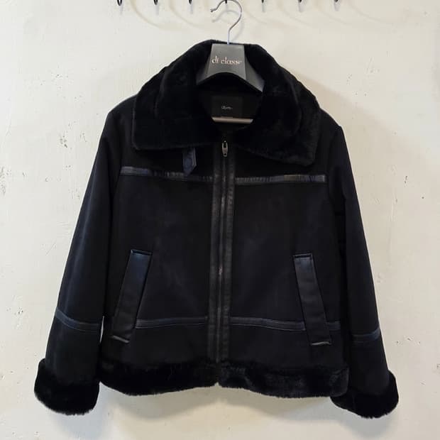 Roem 무스탕 자켓 블랙 M