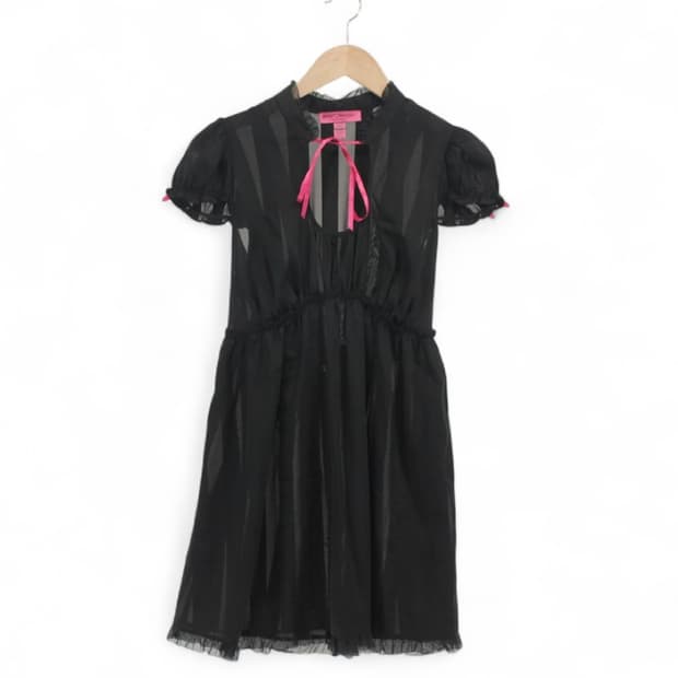 BETSEY JOHNSON 벳시존슨 리본 시스루 원피스