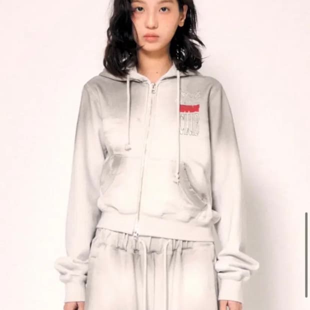 로레일즈 더티 언발란스 후드 집업 ice gray