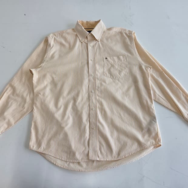 타미힐피거 코튼 스트라이프 셔츠 라이트옐로우 M 