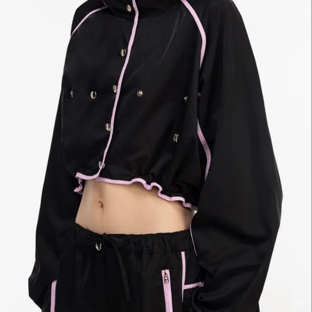 김미더영 G BIAS LINE JUMPER 크롭 바람막이