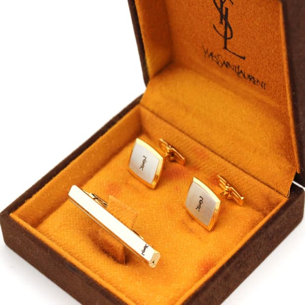 입생로랑 A등급 5cm 남자 명품 넥타이핀 커프스 세트