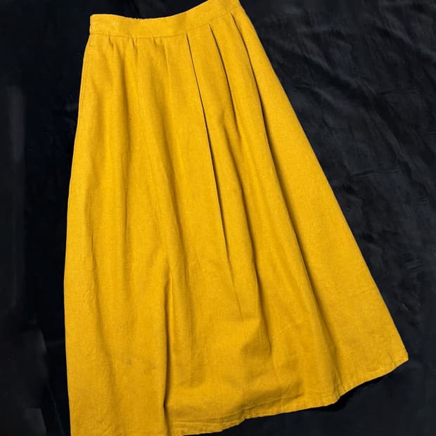 일본빈티지 머스타드 롱스커트