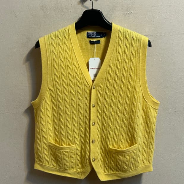 폴로 랄프로렌 케이블 니트 버튼 베스트