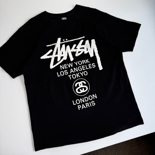 Stussy 스투시 월드투어 블랙 반팔 티셔츠