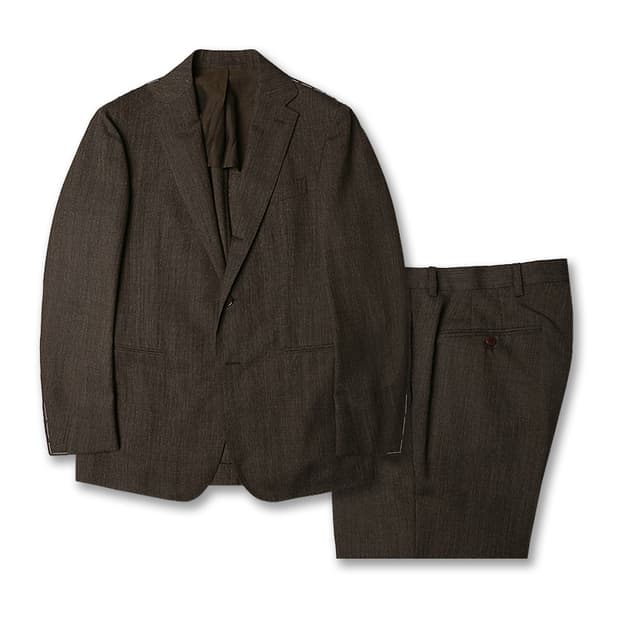 스틸레 라티노 [Stile Latino] 브라운 울 핀 체크 나폴리 수트