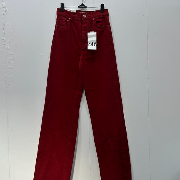 새상품 자라 ZARA 하이라이즈 와이드 데님팬츠 청바지 24~25인치