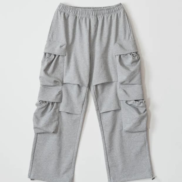 테이크이지 빅포켓 멀티 카고 스웻 팬츠 (멜란지그레이)