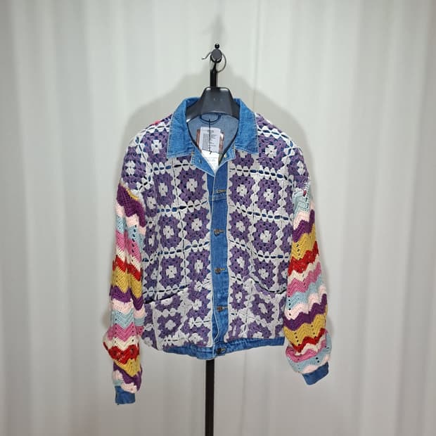 (새제품) 올리언스 스토어 리워크 코바늘 데님자켓 FREE B673