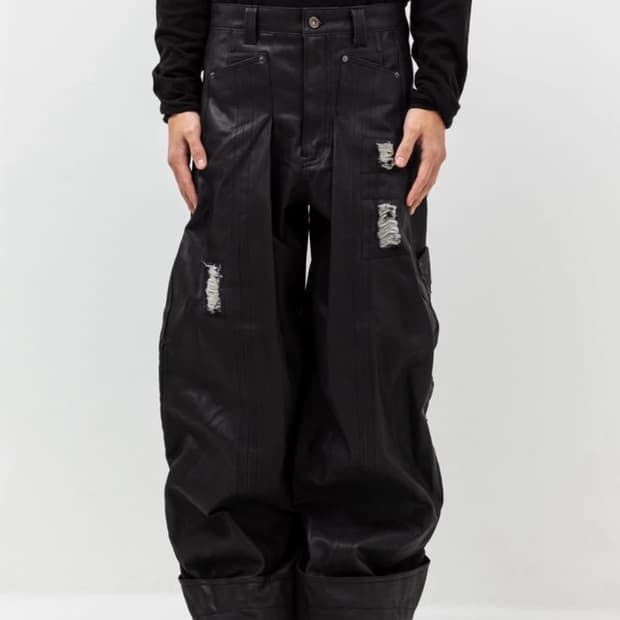 aesynctx scar wide pants leather(S)